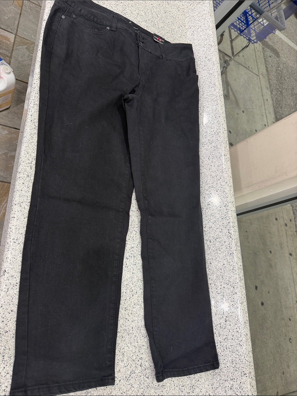 Ashley Stewart Black Straight-Leg Jeans
